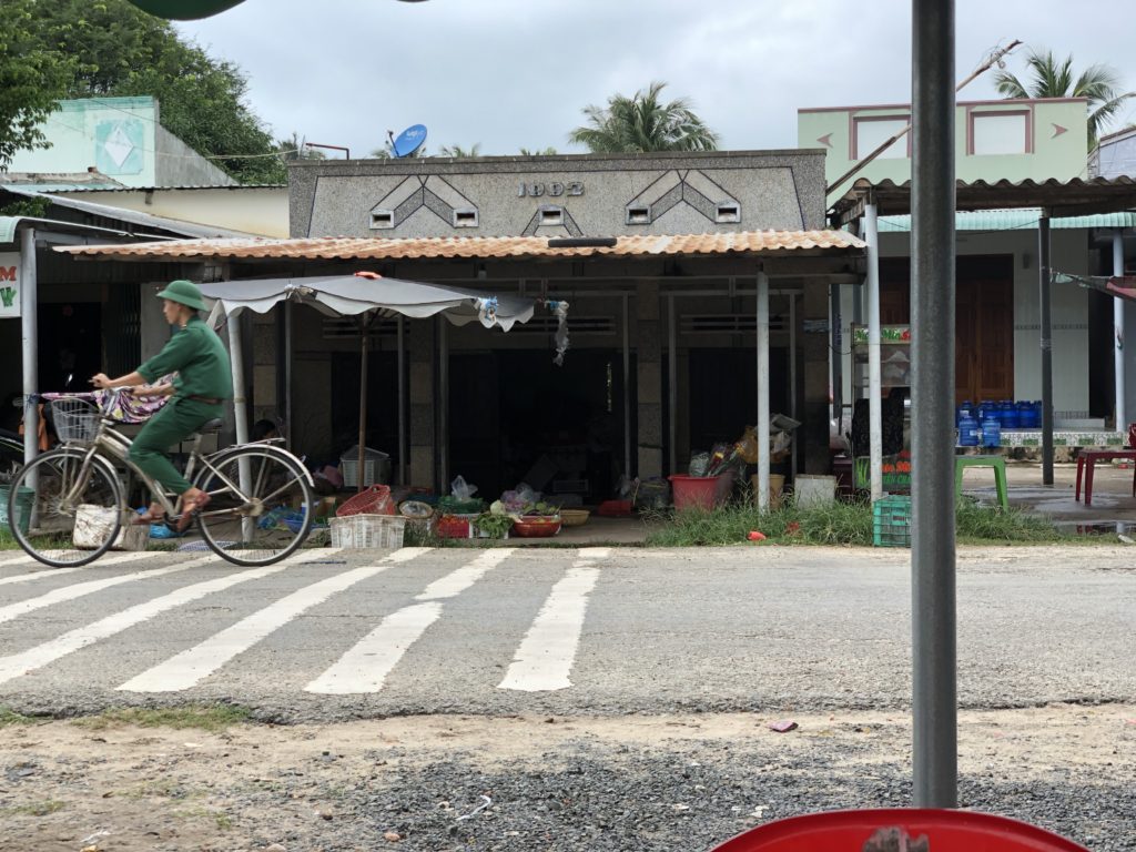 Vietnamese local shops and young recruit military forces