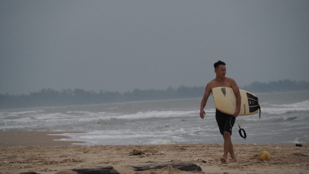 After surfing in La Gi, Binh Thuan province