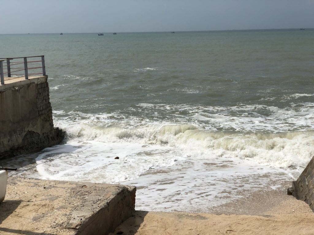 Waves approaching the beach eroding Phan Thiet Beach