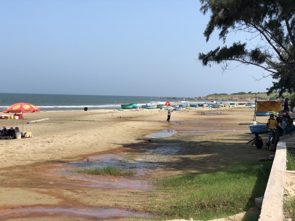 Mui Ne beach with prominent red soil