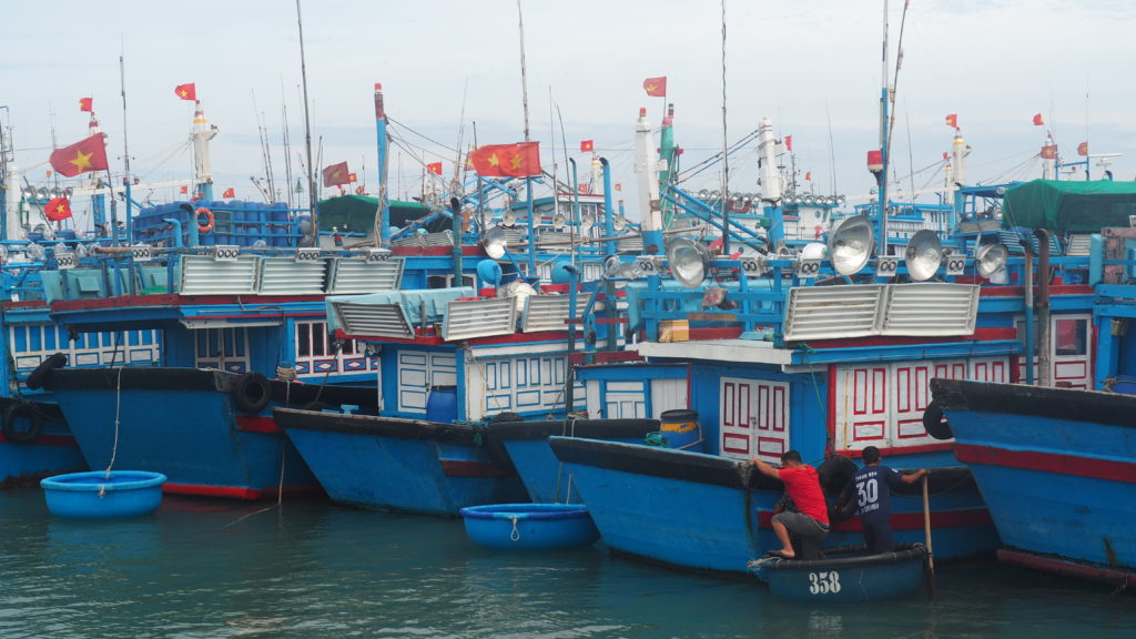 Fishing harbours where fishing boats gathered