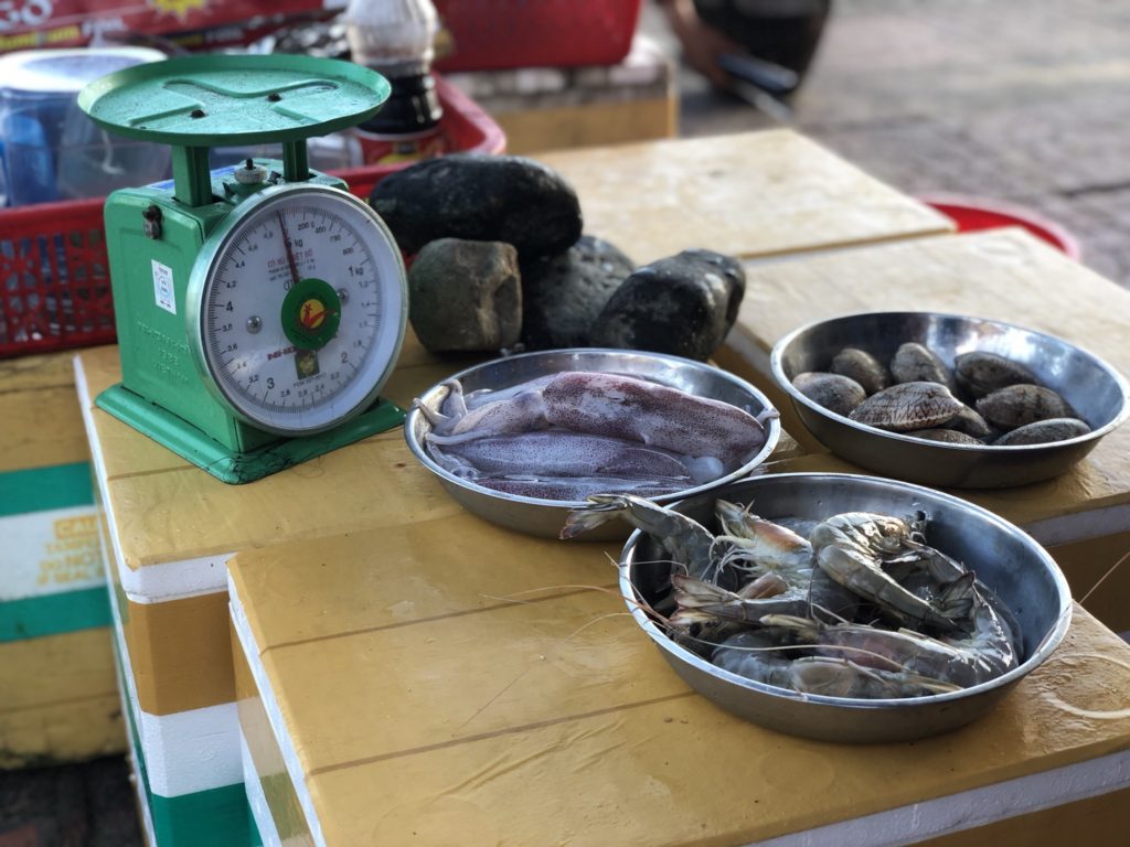 Seafood sold by the weight