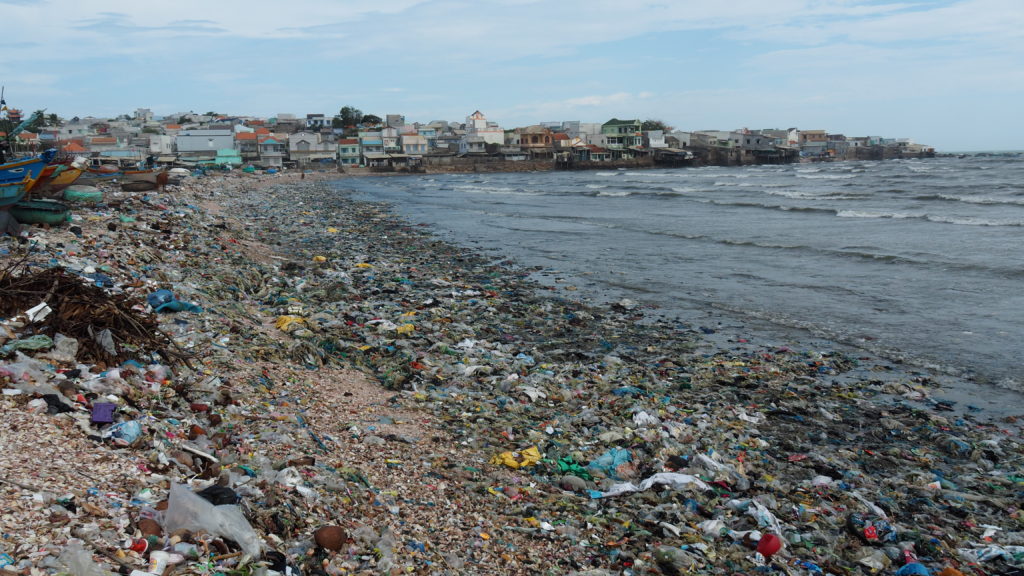Vietnamese beaches where large amounts of domestic waste have been dumped