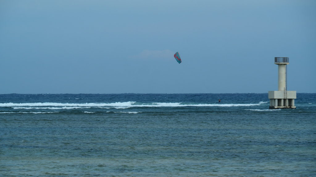 A kitesurfer in the sea of Ninh Thuan Province