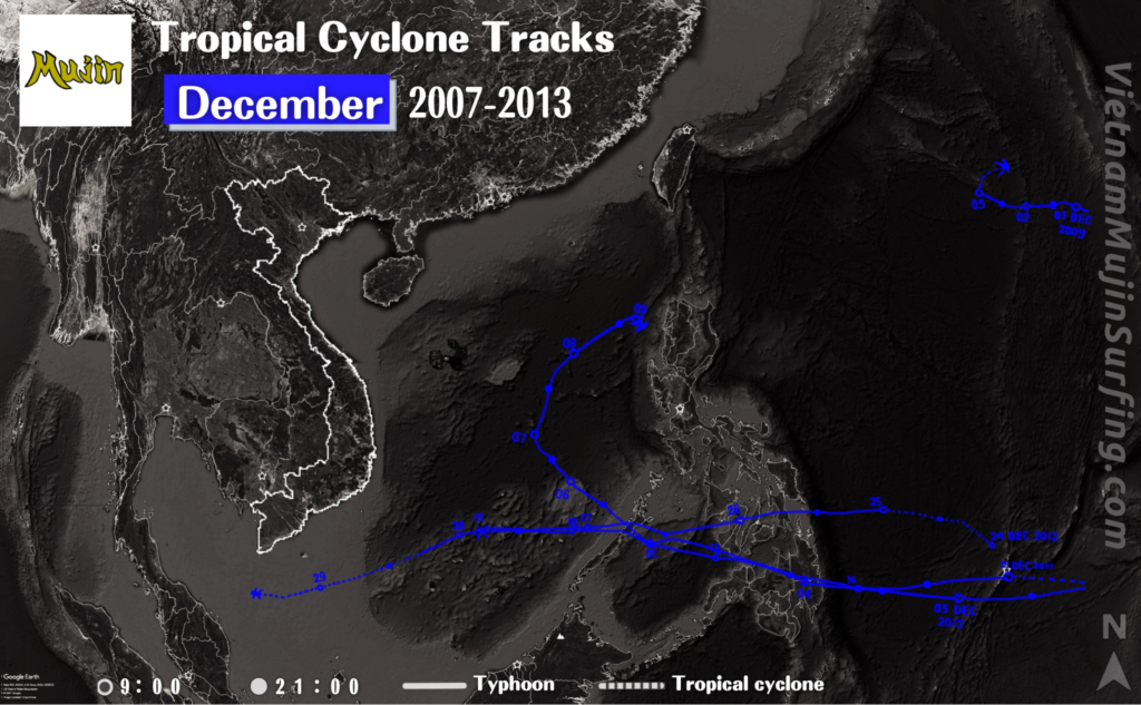 December2013Vietnam-TropicalCycloneTracks