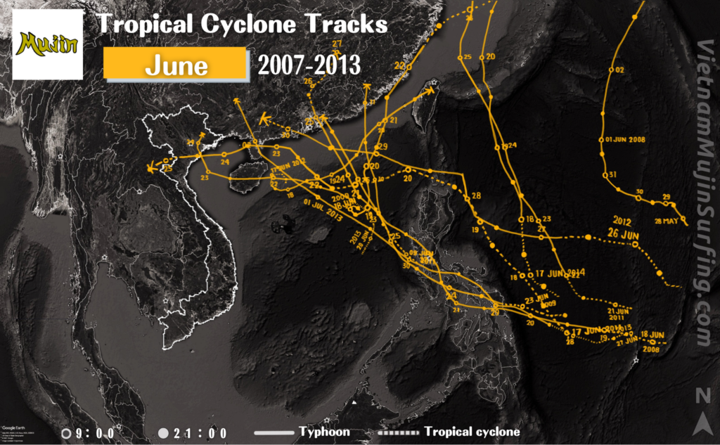 June2013Vietnam-TropicalCycloneTracks