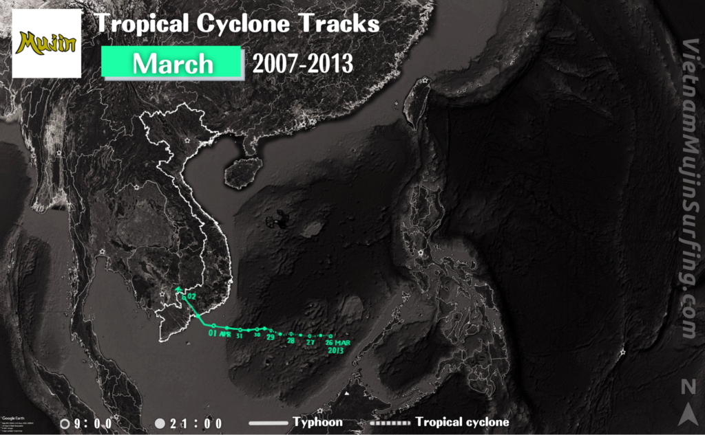 March2013Vietnam-TropicalCycloneTracks