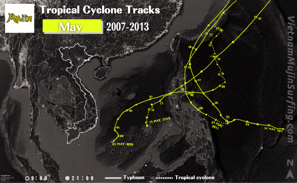 May2013Vietnam-TropicalCycloneTracks