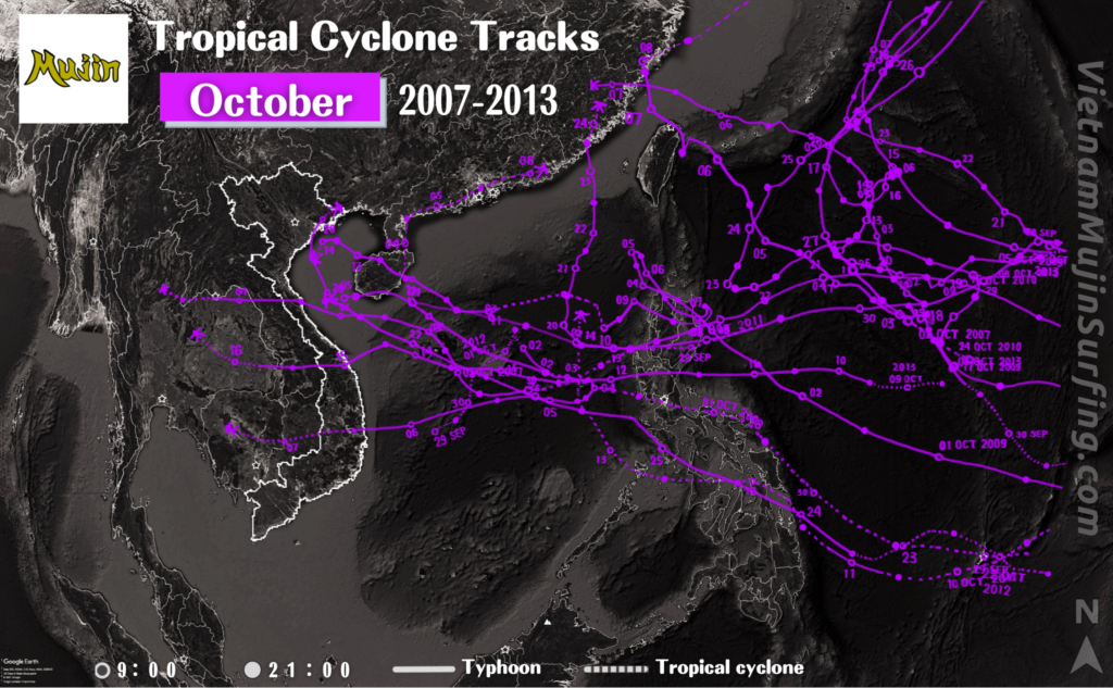 October2013Vietnam-TropicalCycloneTracks