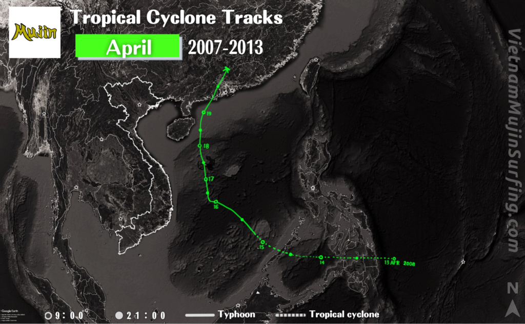 April2013Vietnam-TropicalCycloneTracks